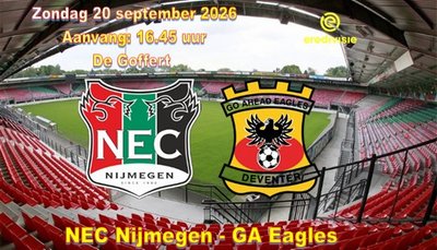 Weer een gelijkspel voor GA Eagles en nu in Nijmegen.
